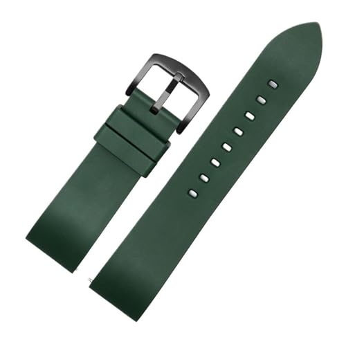 NLNKDTDPAK Fluorkautschuk-Uhrenarmband, 20 mm, 21 mm, 22 mm, 23 mm, 24 mm, passend for Rolex, passend for Omega, passend for Seiko, passend for Tissot-Uhren, Schnellverschluss-Armband(Green bk,22mm) von NLNKDTDPAK