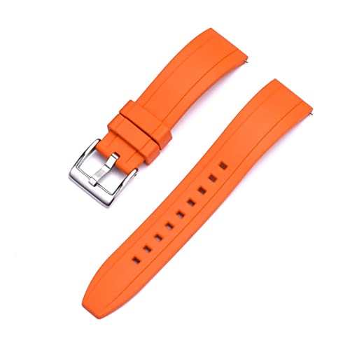 NLNKDTDPAK Fluorkautschukarmbands Schnellspanner Watch Strap 20mm 22mm 24mm Männer Damen Tauchuhren Zubehör(Orange,22mm) von NLNKDTDPAK