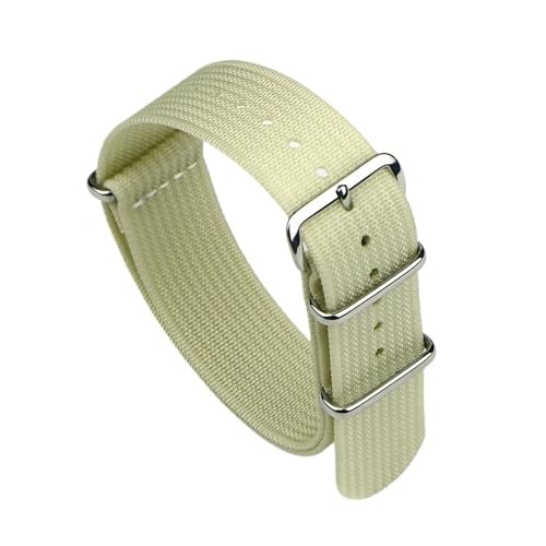 NLNKDTDPAK Geripptes Uhrenarmband, 18 mm, 19 mm, 20 mm, 22 mm, Nylon-Uhrenarmbänder, geflochtenes ballistisches Stoff-Armband, Zubehör, passend for Militär-Uhrenarmband(BEIGE,22mm) von NLNKDTDPAK
