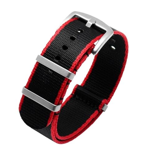NLNKDTDPAK Glattes Nylon-Armband, passend for Omega, passend for Seamaster, passend for Rolex, passend for Seiko, passend for Mido, 20 mm, 22 mm, Herren-Damen-Armband(A20 silver buckle,22mm) von NLNKDTDPAK