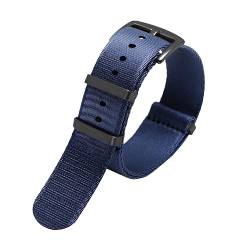NLNKDTDPAK Glattes Nylon-Armband, passend for Omega, passend for Seamaster, passend for Rolex, passend for Seiko, passend for Mido, 20 mm, 22 mm, Herren-Damen-Armband(A5 black buckle,22mm) von NLNKDTDPAK