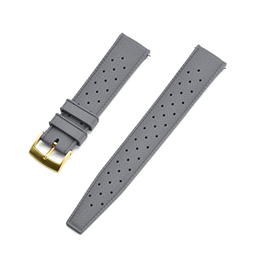 NLNKDTDPAK Gummiband 20mm 22mm Uhrenarmbänder Passend for Seiko SRP777J1 Tauchwasserdichtes Armband for Herrenuhrenzubehör(Grey Gold) von NLNKDTDPAK