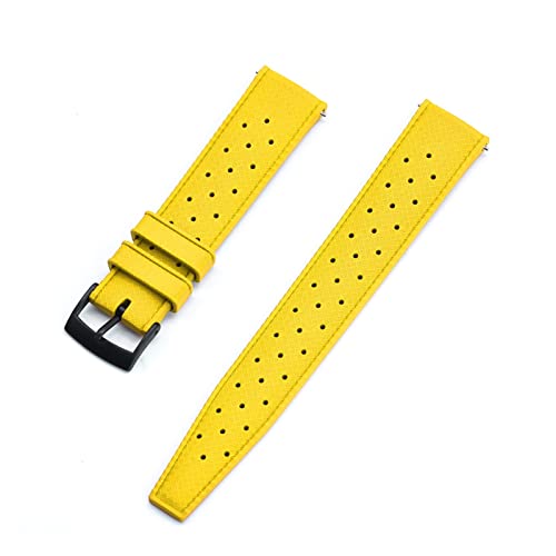 NLNKDTDPAK Gummiband 20mm 22mm Uhrenarmbänder Passend for Seiko SRP777J1 Tauchwasserdichtes Armband for Herrenuhrenzubehör(Yellow Black) von NLNKDTDPAK