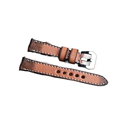 NLNKDTDPAK Handgefertigte männer männer männerband 18mm 20mm 22mm 24mm leder uhrriemen männliche Ersatzbänder(ORANGE,20mm) von NLNKDTDPAK