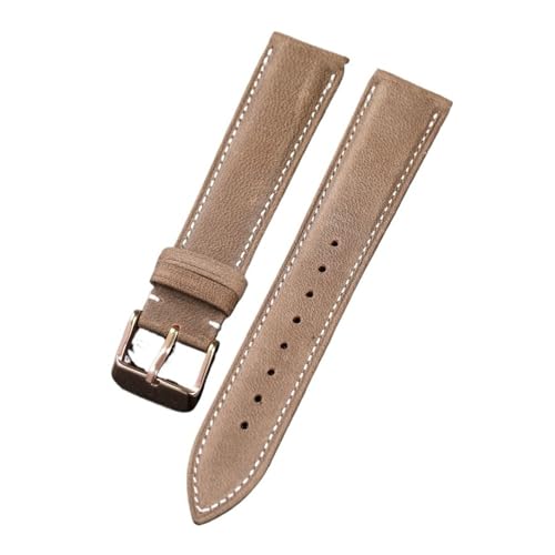 NLNKDTDPAK Handgefertigtes Armband aus gefettetem Leder, 18, 19, 20, 21, 22 mm, hochwertige, weiche Textur(B gold buckle,18mm) von NLNKDTDPAK