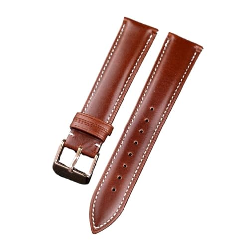 NLNKDTDPAK Handgefertigtes Armband aus gefettetem Leder, 18, 19, 20, 21, 22 mm, hochwertige, weiche Textur(C gold buckle,18mm) von NLNKDTDPAK