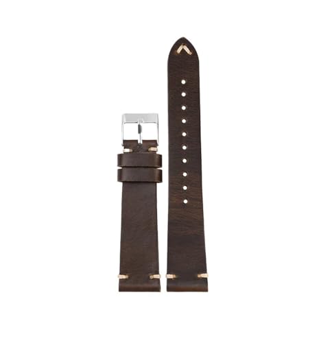 NLNKDTDPAK Handgefertigtes Lederarmband, 18, 19, 20, 21, 22 mm, Schwarz, Blau, Braun, Vintage-Stil, weiches Armband, ultradünnes, weiches Herrenarmband(Brown,19mm) von NLNKDTDPAK