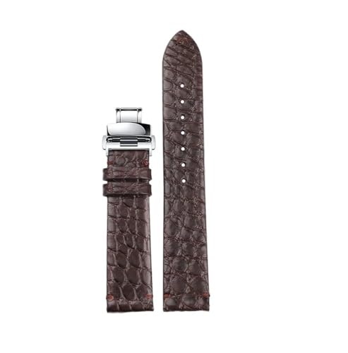NLNKDTDPAK Handgefertigtes Lederarmband, ultradünne Schnalle, 18, 19, 20, 21, 22 mm, braun, schwarz, weiches Armband, Vintage-Stil for Herren(Brown A style,22mm) von NLNKDTDPAK
