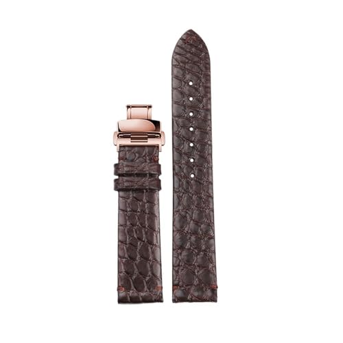 NLNKDTDPAK Handgefertigtes Lederarmband, ultradünne Schnalle, 18, 19, 20, 21, 22 mm, braun, schwarz, weiches Armband, Vintage-Stil for Herren(Brown B style,21mm) von NLNKDTDPAK