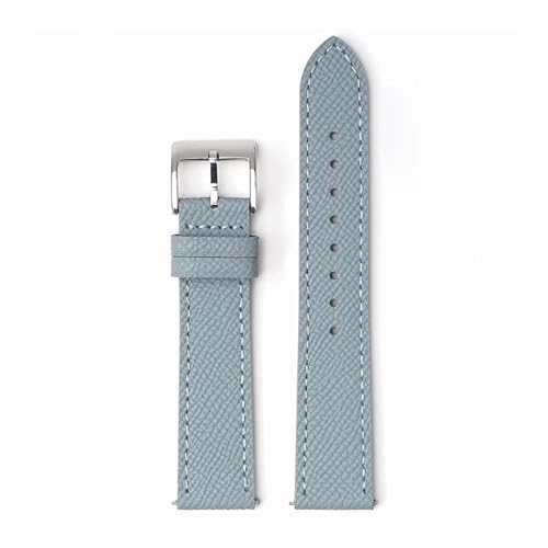 NLNKDTDPAK Handgefertigtes Lederarmband mit Palmenmuster, 18 mm, 20 mm, 22 mm, Epsom-Deckschicht, Lederband, Schnellverschluss-Uhrenarmband(Grey grey line 1,22mm) von NLNKDTDPAK