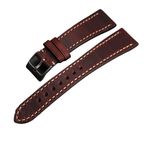 NLNKDTDPAK Handgefertigtes weiches Lederarmband, 18, 19, 20, 21, 22 mm, Retro-Antik-Armband, Distressed-braunes Herrenarmband aus Leder(Black,18mm) von NLNKDTDPAK