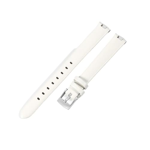 NLNKDTDPAK Konkaves Interface-Lederarmband, passend for GC Gucci YA14140 141501 Serie, atmungsaktives, hautfreundliches Damenarmband, 12 x 4, 14 x 4 mm(White-ST-K12,14X4mm) von NLNKDTDPAK