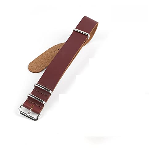 NLNKDTDPAK Leder Männer Frauen Watchband18mm 20mm 22mm 24mm Einstellbarer Ersatz for Watch-Zubehör(Wine red,18mm) von NLNKDTDPAK
