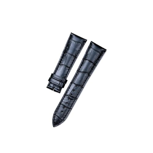 NLNKDTDPAK Leder-Uhrenarmband, 20 mm/22 mm, passend for Blancpain Leder, Schwarz, Braun, Marineblau, perfektes Modell(Black,20mm) von NLNKDTDPAK