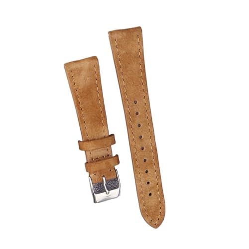 NLNKDTDPAK Leder-Uhrenarmband, Vintage-Stil, braun, 18 mm, 20 mm, 22 mm, mit Schnellverschluss, Armband-Zubehör(Brown,22mm silver buckle) von NLNKDTDPAK