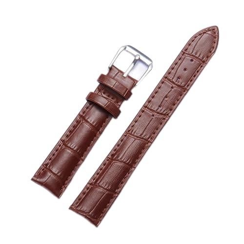 NLNKDTDPAK Lederarmband 12mm 14mm 16mm 18mm 19mm 20mm 21mm 22mm 24mm Uhren Riemen for Männer Frauen(Brown,16mm) von NLNKDTDPAK