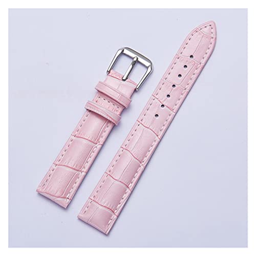 NLNKDTDPAK Lederarmband 12mm 14mm 16mm 18mm 19mm 20mm 21mm 22mm 24mm Uhren Riemen for Männer Frauen(Pink,20mm) von NLNKDTDPAK