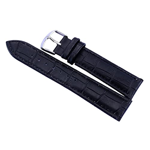 NLNKDTDPAK Lederarmband Fit for Huawei Fit for Samsung Fit for Garmin 14/16 / 20/22mm Männer und Frauen Uhren Bands Dauerhafter Mode-Armbanduhren Zubehör(Black,20mm) von NLNKDTDPAK