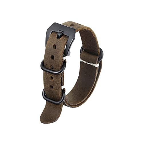 NLNKDTDPAK Lederarmband for 18mm 20mm 22mm 24mm 26mm breites Band Zubehör Mode Lederband(18mm,Brown) von NLNKDTDPAK