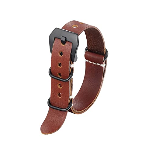 NLNKDTDPAK Lederarmband for 18mm 20mm 22mm 24mm 26mm breites Band Zubehör Mode Lederband(18mm,Red) von NLNKDTDPAK