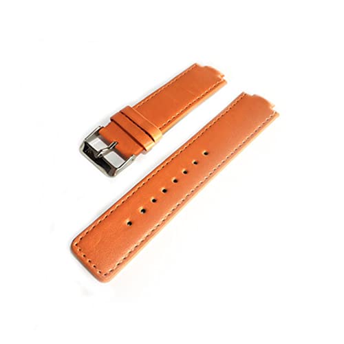 NLNKDTDPAK Lederarmband mit konvexem Riemen 22mm Ersatzarmband grün/schwarz/khaki/braun for Männer(Orange) von NLNKDTDPAK