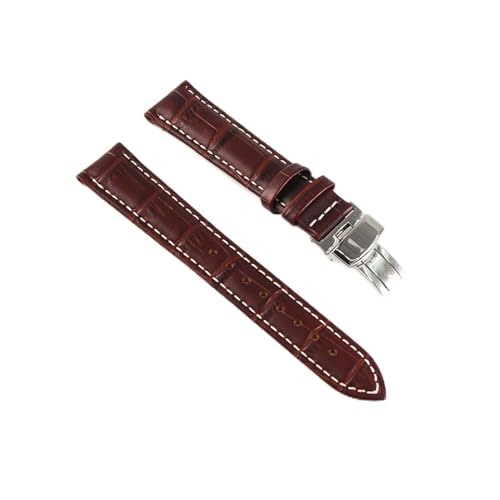 NLNKDTDPAK Lederarmbands 16-22mm Universal Uhrenbänder Stahlschnalle Strap Armband Armband + Werkzeug(Brown,21mm) von NLNKDTDPAK