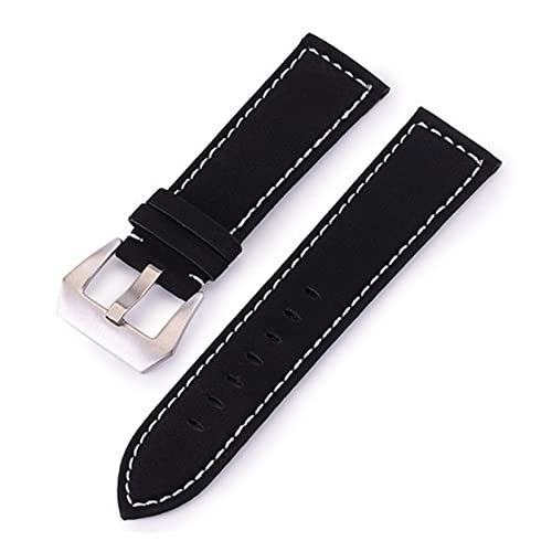 NLNKDTDPAK Matte Leder Uhregürtel Handgefertigte dicke Linie Schnalle 18-24mmwatch-Band(Brown,20mm) von NLNKDTDPAK