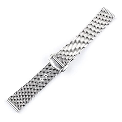 NLNKDTDPAK Mesh Armband Uhren Zubehör Implementierungsschließe 20mm Strap Edelstahl Universalarmband Logo Fit for Omegawatch von NLNKDTDPAK