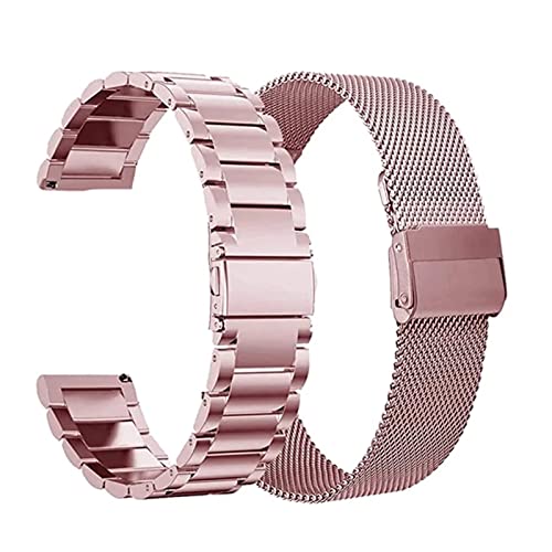 NLNKDTDPAK Metallarmbandband GTS2. Strap-BIS-Uhren-Armband-Pace-Stratos 2 GTS GTR 42 47 mm Strap Fit for Xiaomi Fit for Amazfit Fit for BIP Fit for Huami(Pink 2pcs,22mm) von NLNKDTDPAK