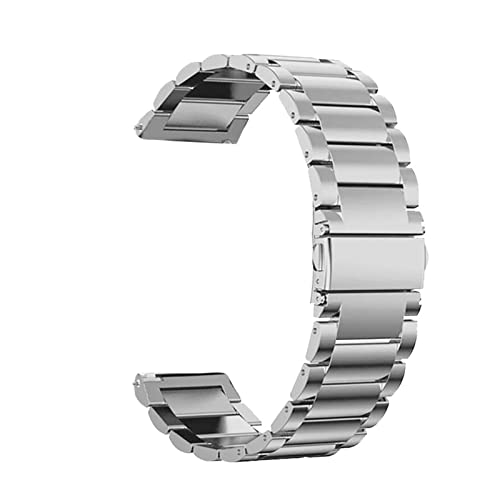NLNKDTDPAK Metallarmbandband GTS2. Strap-BIS-Uhren-Armband-Pace-Stratos 2 GTS GTR 42 47 mm Strap Fit for Xiaomi Fit for Amazfit Fit for BIP Fit for Huami(Silver steel,22mm) von NLNKDTDPAK