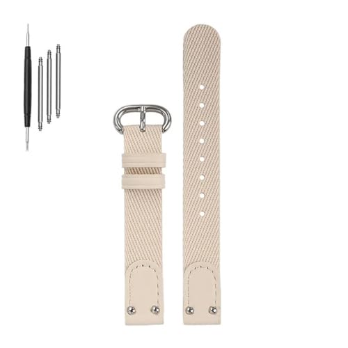 NLNKDTDPAK Nylon-Canvas-Uhrenarmband, passend for DW, passend for Daniel, passend for Wellington Spring, Pastellfarben, 12 mm, 14 mm, rosa, cremefarben, schwarz, grün, mit Nieten-Damenarmband(Off-whit NLNKDTDPAK Nylon-Canvas-Uhrenarmband, passend for DW, passend for Daniel, passend for Wellington Spring, Pastellfarben, 12 mm, 14 mm, rosa, cremefarben, schwarz, grün, mit Nieten-Damenarmband(Off-whit von NLNKDTDPAK