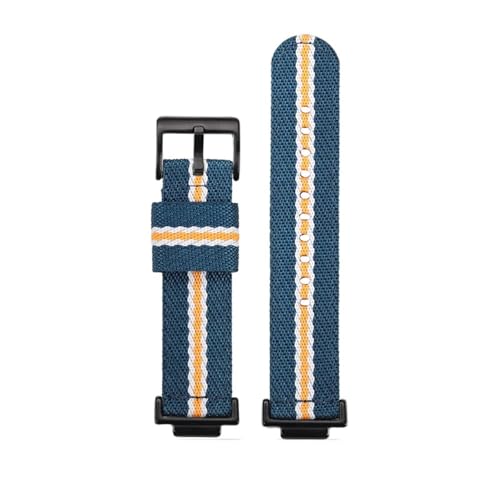 NLNKDTDPAK Nylon Canvas Uhrenarmband passend for CASIO DW5600 GWb5600 GWM5610 GM5600 Blau Schwarz Grau Rot Cyan Khaki Herrenarmband Silber Adapter(Blue yellow-B,DW5600) von NLNKDTDPAK