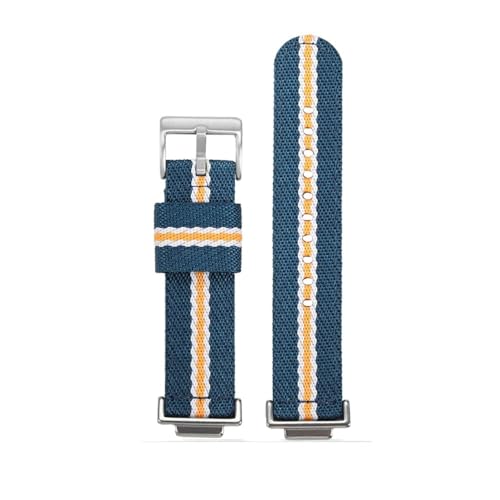 NLNKDTDPAK Nylon Canvas Uhrenarmband passend for CASIO DW5600 GWb5600 GWM5610 GM5600 Blau Schwarz Grau Rot Cyan Khaki Herrenarmband Silber Adapter(Blue yellow-S,DW5600) von NLNKDTDPAK