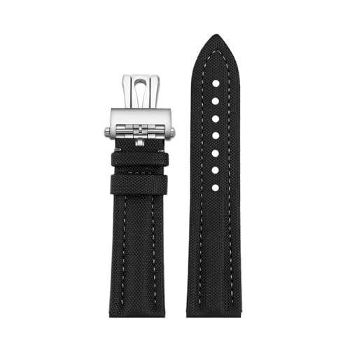 NLNKDTDPAK Nylon-Canvas-Unterseite, 23 mm, Schwarz, Grün, Blau, passend for Blancpain Fifty Fathoms 5200-0153-B52A 5200 5015 5000(Black gray-Silver) von NLNKDTDPAK