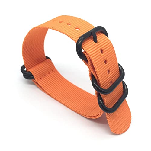 NLNKDTDPAK Nylon-Riemen mit einem Ring-Ox-Ring-schwarze Schnalle fünf Ringband-Fleck-Nylon-Riemen(Orange,22mm) von NLNKDTDPAK