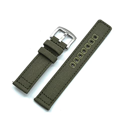 NLNKDTDPAK Nylon-Uhr-Armband 20mm 22mm Leinwand Ersatzband Watch3 45mm 41mm S3Watch Bipieren Fit for Samsung Galaxy Fit for Huawei GT 2. Fit for Amazfit.(Green,22mm) von NLNKDTDPAK
