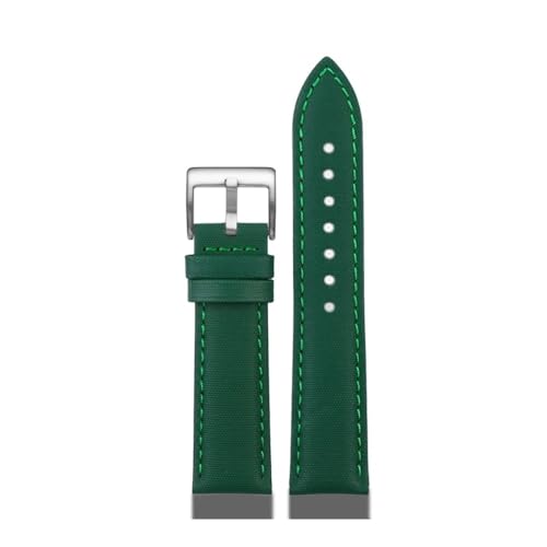 NLNKDTDPAK Nylon mit Lederunterseite, 20, 21, 22, 24 mm, Herrenarmband, passend for Tag Heuer F1, passend for Carrera Aquaracer-Serie(Green-S pin,21mm) von NLNKDTDPAK
