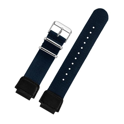 NLNKDTDPAK Nylonband 18mm passend for Casio 3299 AE-1200 1100 A158/159 Student elektronische Uhr Männer Sport Armband Armband(Dark blue) von NLNKDTDPAK