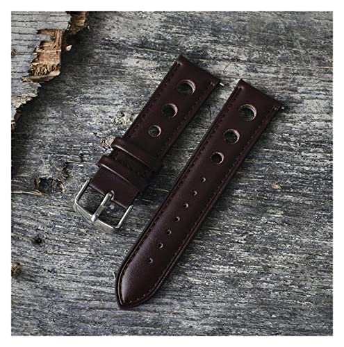 NLNKDTDPAK Original Leder Handmade Armbanduhr Band Strap Gürtel Edelstahl Verschluss for Männer Frauen Uhrenband 18 20 22 24 mm KZ3H04.(Wine Red,24mm) von NLNKDTDPAK