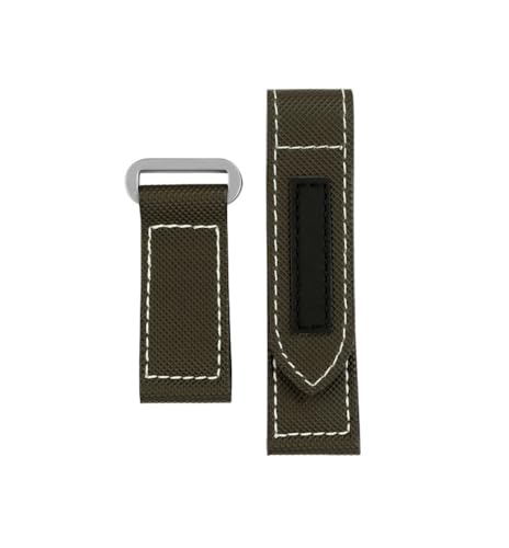 NLNKDTDPAK PAM01118 PAM01119 Carbon Fiber Nylon Uhr Band Fit for Panerai Leinwand Leder Armband Handgelenk Band Männer Zubehör 24(Army green sk) von NLNKDTDPAK