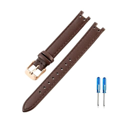 NLNKDTDPAK Passend for Anne Klein AK2156 AK2157 AK2618 12 x 6 14 x 8 mm Premium hautfreundliches Uhrenarmband mit konkaver Schnittstelle(Brown-RS-K1,14x8mm) von NLNKDTDPAK