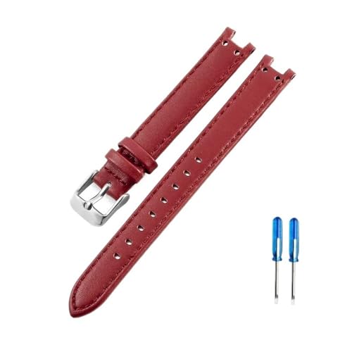 NLNKDTDPAK Passend for Anne Klein AK2156 AK2157 AK2618 12 x 6 14 x 8 mm Premium hautfreundliches Uhrenarmband mit konkaver Schnittstelle(Red-ST-K1,14x8mm) von NLNKDTDPAK