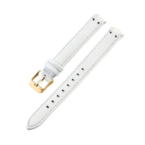 NLNKDTDPAK Passend for Anne Klein AK2156 AK2157 AK2618 12 x 6 14 x 8 mm Premium hautfreundliches Uhrenarmband mit konkaver Schnittstelle(White-GD-K1,14x8mm) von NLNKDTDPAK