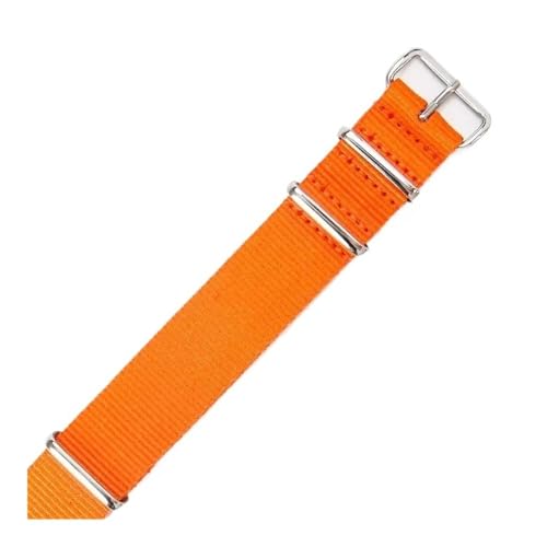 NLNKDTDPAK Passend for Daniel, passend for Wellington, passend for Tissot, passend for Rolex Water Ghost, passend for Citizen, passend for Seiko, elastisches Nylon-Uhrenarmband, 18 20 22 mm(Orange,20m von NLNKDTDPAK