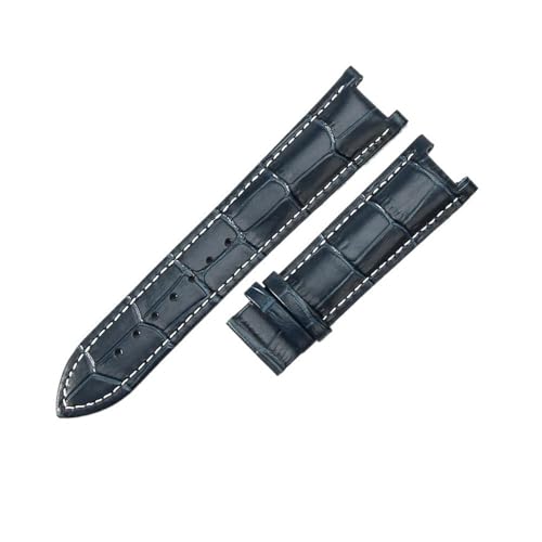 NLNKDTDPAK Passend for GC, passend for Gucci Ya133309, GC1333, GC1335, YA1332, Serie, weiches, atmungsaktives Lederarmband, 20 x 11 mm, 22 x 13 mm(Blue white-No buckle,22x13mm) von NLNKDTDPAK
