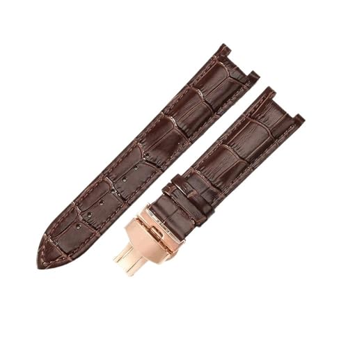 NLNKDTDPAK Passend for GC, passend for Gucci Ya133309, GC1333, GC1335, YA1332, Serie, weiches, atmungsaktives Lederarmband, 20 x 11 mm, 22 x 13 mm(Brown brown-Rose-B1,20x11mm) von NLNKDTDPAK