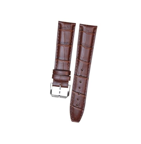 NLNKDTDPAK Passend for IWC, passend for Portofino, Hautleder-Uhrenarmband, Schwarz, Braun, Marineblau, Deckschicht aus Leder, Herren-Uhrenzubehör(Brown with Buckle,20mm) von NLNKDTDPAK