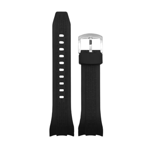 NLNKDTDPAK Passend for Seiko VELATURA/SRH 006 013 SPC007J1 SNAE17 26 mm schwarzes Silikon-Sportarmband, 26 mm Herren-Gummi-Armband, Uhrenzubehör(111 Black Silver) von NLNKDTDPAK