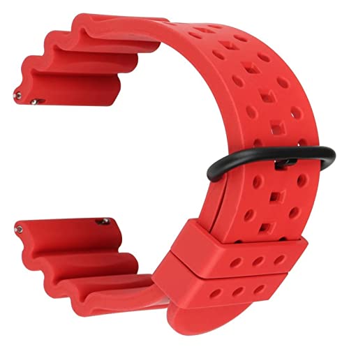 NLNKDTDPAK Premium-Fluor-Gummi-Uhr-Armband 20 22 24mm Black Brown-Armband Schnellveröffentlichung Sport Tauchuhr-Band-Fit for Panerai-Seiko-Gürtel(Red B,20mm) von NLNKDTDPAK