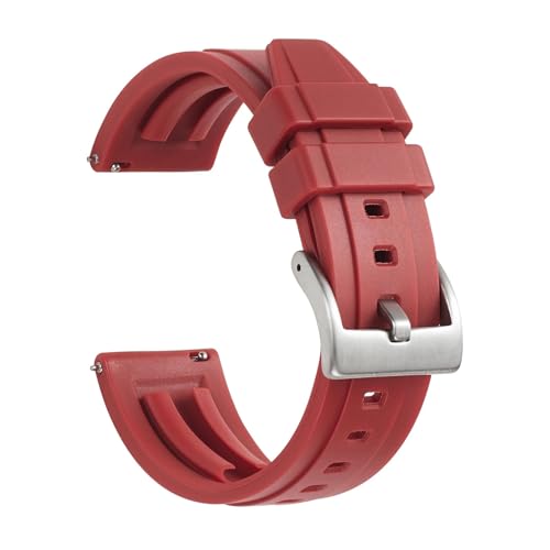 NLNKDTDPAK Premium-Silikon-Uhrenarmband, Schnellverschluss, Gummi-Uhrenarmband, 18 mm, 19 mm, 20 mm, 21 mm, 22 mm, Uhrenarmband, Ersatz-Uhrenarmband(Black 01,24mm) von NLNKDTDPAK